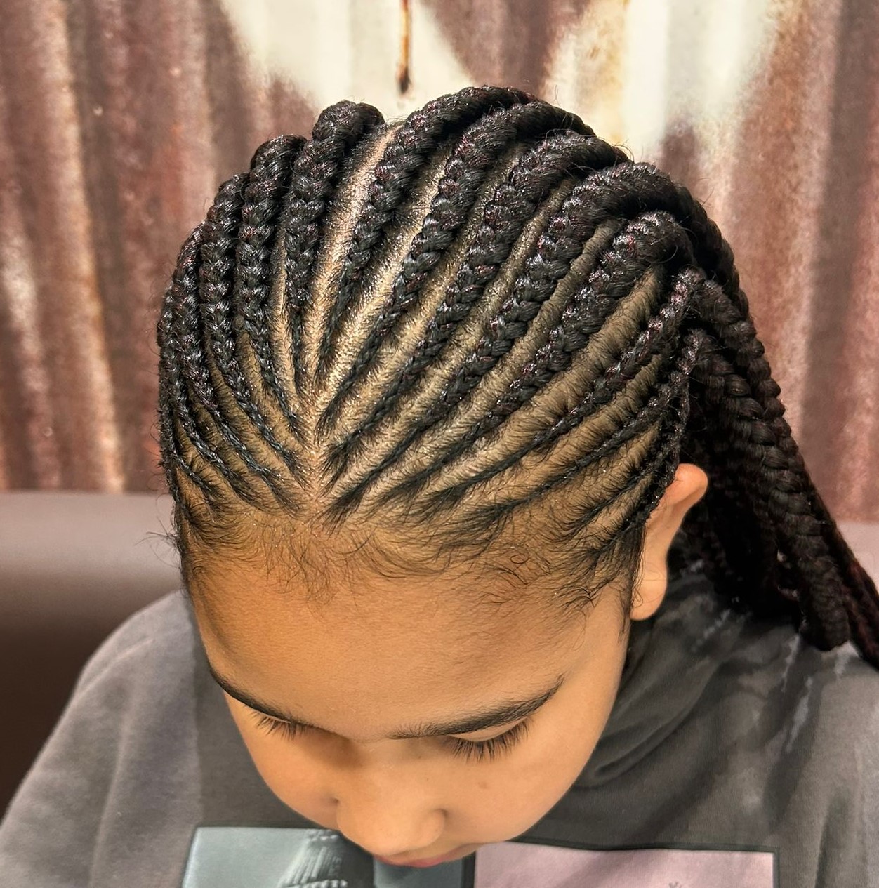 Half-cornrows/half-knotless braids